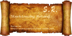 Sterbinszky Roland névjegykártya